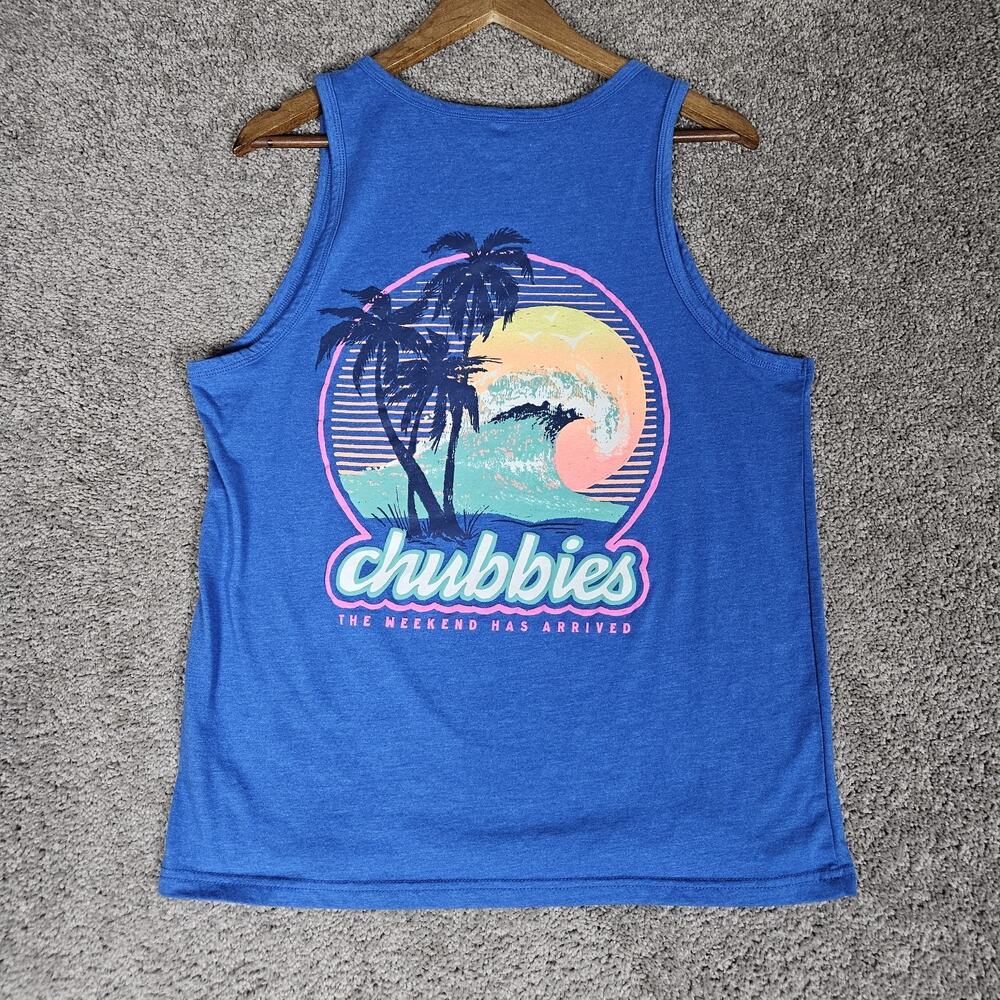 Chubbies Tank Top Men's Medium Blue Beach Casual Resortwear